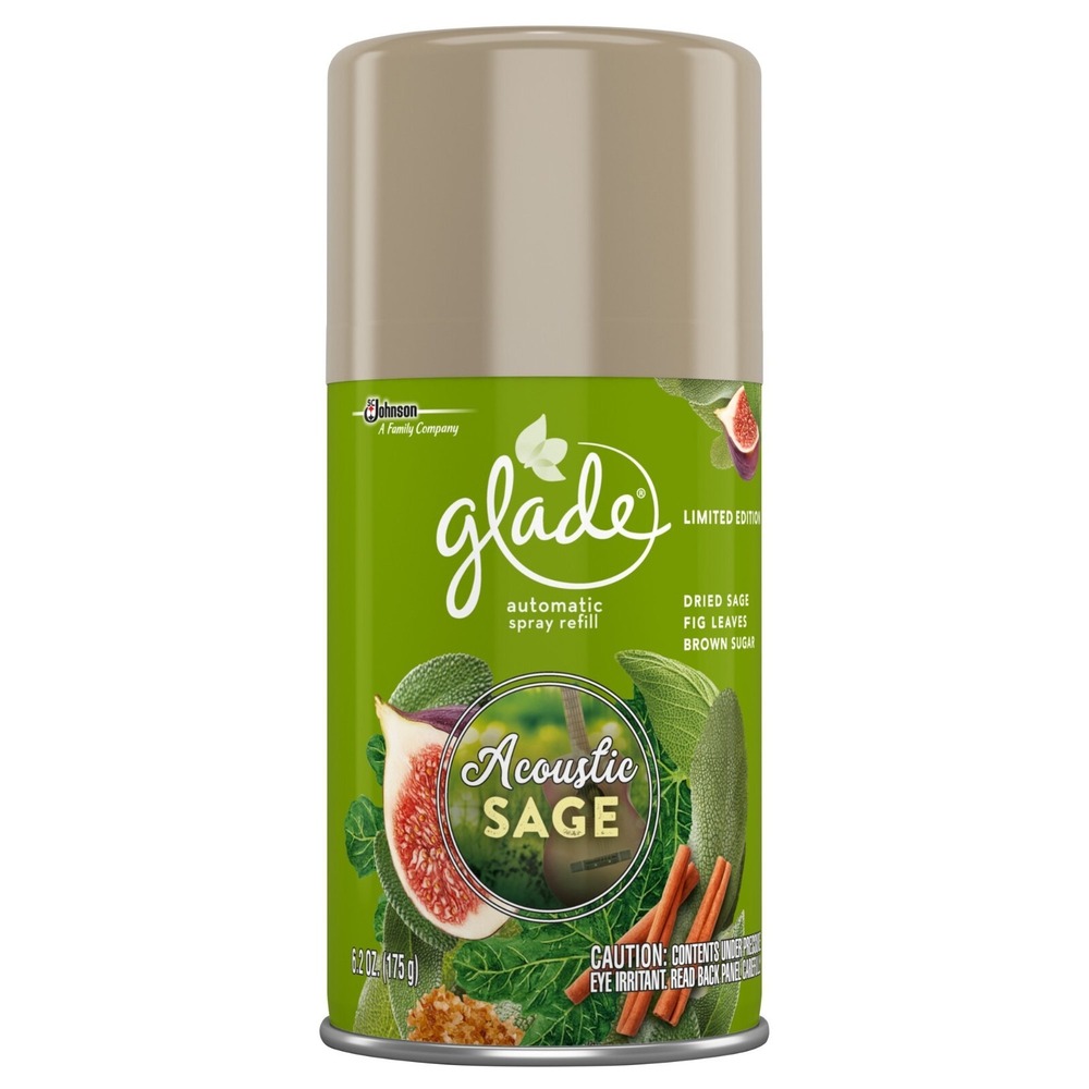 Glade Automatic Spray Air Freshener Refill, Acoustic Sage, 6.2 oz, 2 - Pack